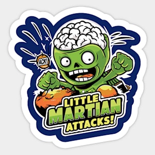 Little Martian Attacks Sticker